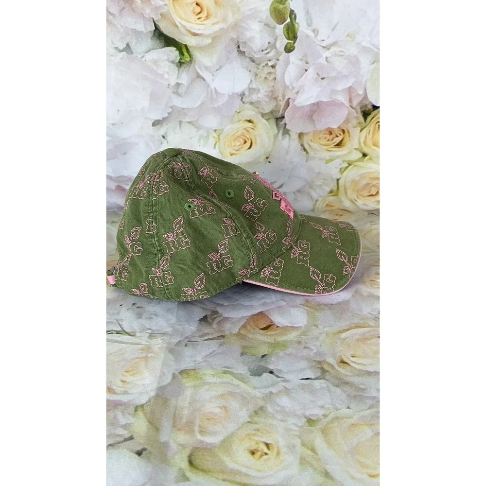 Realtree Girl Embroidered Hat Green Pink RG Cap Adjustable Strapback OS Cotton